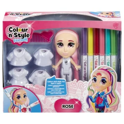 Imagen de Goliath Colour &#039;N&#039; Style Muñeca Personalizada Rosa CREA miradas al Infinito Ocio Creativo 1 Peine y 6 rotuladores de Color incluidos para niñas 3 años