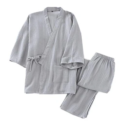 Imagen de Kimono japonés para Hombre, Suelto, Informal, el hogar, Pijamas, Ropa de Dormir, Talla M O64