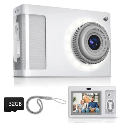 Imagen de Cámara Digital Compacta ARNSSIEN 1080P, con Pantalla de 2.4 Pulgadas y 16 Luces LED, Regalo para Niños, Estudiantes, Adultos Principiantes