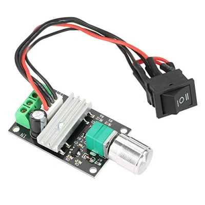 Imagen de Controlador de velocidad motor DC, regulador control reversible 6V 12V 24V 3A PWM con interruptor
