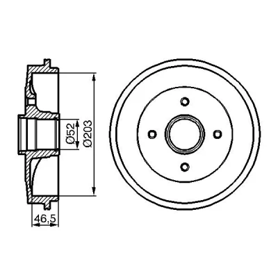 Imagen de BOSCH 0 986 477 124 Tambor de Freno sin cojinete rueda 247 Eje trasero PEUGEOT: 206 Hatchback, 106 II Furgón / Hatchback