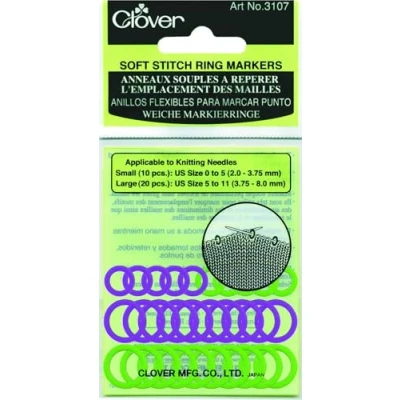 Imagen de Clover Anillos Marcadores, Elastómero, Púrpura/Verde, 5&quot; Height, 2.6&quot; Length, 0.2&quot; Width, 30