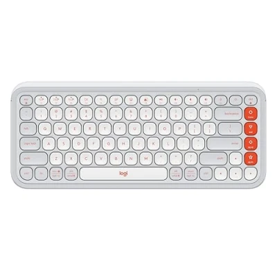 Imagen de Logitech Pop Icon Keys Teclado inalámbrico Bluetooth, Escritura cómoda, Teclas programables, Cambio fácil Entre hasta 3 Dispositivos, para portátil, Tablet, PC Blanco, QWERTZ