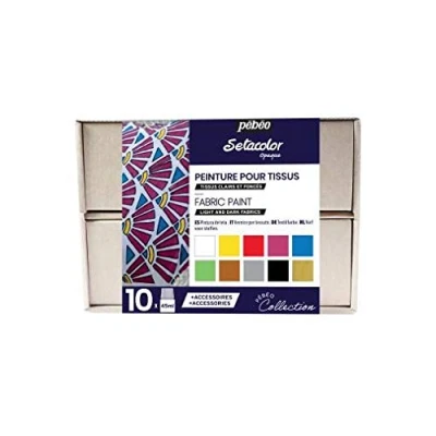 Imagen de PEBEO Setacolor Juego de colección Opaco, Colores Variados, 45 ml (Paquete 10), 450