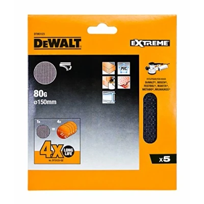 Imagen de DeWalt DTM3123 QZ Disco de lija malla 150 mm, grano 80, para usar con todo tipo lijadora rotorbital