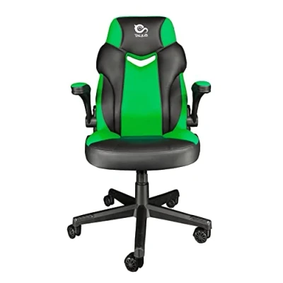 Imagen de Talius Crab Silla Gaming Brazos abatibles, Butterfly, Base Naylon, Ruedas 60mm, Gas Clase 4 niños y Adultos, para Juegos, Oficina, Escritorio. (Verde)