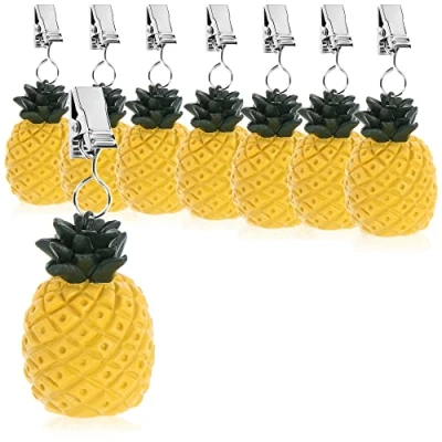Imagen de com four® Pesos para Mantel 8X Resistentes a la Intemperie con Clip en diseño de piña Aprox. 40g (8 Piezas 40g)