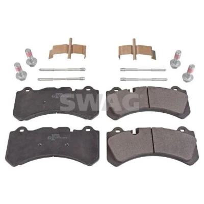Imagen de SWAG 33 10 5191 Juego de pastillas freno Eje delantero preparado para indicador desgaste con material fijación VOLVO: S60 II, V60 I