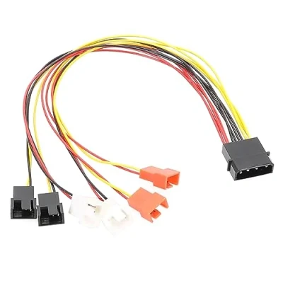 Imagen de WOEIFGV adaptador de ventilador Molex 4 pines a 3 pines/4 pines, 12 V, 7 5 PC, cable divisor para carcasa computadora