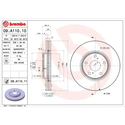 Imagen de Disco de freno BREMBO 09.A110.11