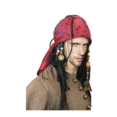 Imagen de costumebase Peluca exacta con bandana Dreadlock DLX Disfraz de Jack Sparrow