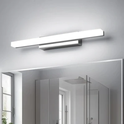 Imagen de Yafido Aplique Espejo Baño Interior LED 40CM luz Lámpara de Pared Iluminación para Maquillaje 9W Blanco Frío 6000K 800LM Plata No regulable