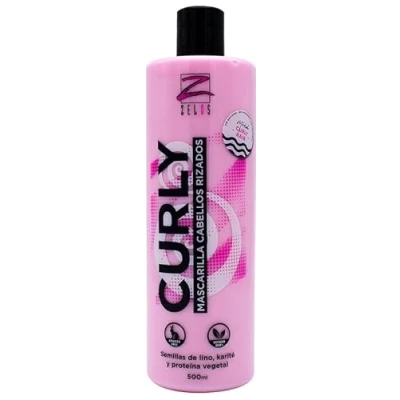 Imagen de ZELOS Curly Mascarilla Cabellos Rizados y Ondulados 500 ml Metodo Hidrata Acondiciona Consigue Rizos Definidos Evita el Encrespamiento Sin Sulfatos, Siliconas Parafinas