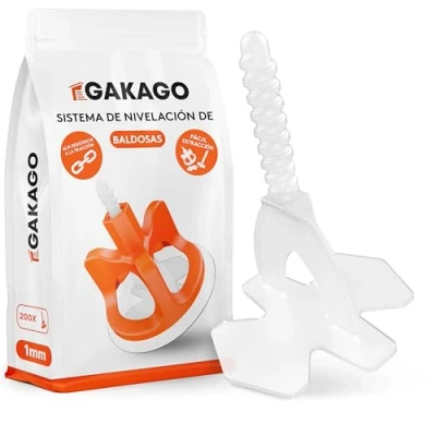 Imagen de Gakago Sistema de nivelación azulejos 200 lengüetas roscadas 1 mm Ayuda colocación para una perfecta imagen lechada Alcance superior grosor 3 18 Protección