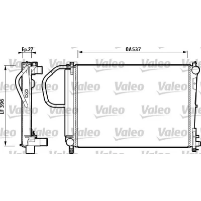 Imagen de VALEO 732883 Radiador, refrigeración del motor Aluminio 537 396 27 Aletas unidas mecánicamente CHRYSLER: VOYAGER 4 norauto, oscaro,