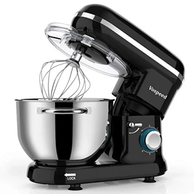 Imagen de Batidora Amasadora Vospeed 1500W, de Pan Para Repostería 6L, Bol Acero Inoxidable, Varillas Batidoras, Amasadoras (negro)