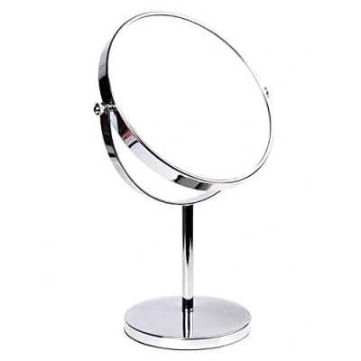 Imagen de HIMRY Espejo de Baño 8&quot; Aumento 10x para Afeitar y Maquillar, Mesa Cosmética Espejo, con Doble Cara： 1x Ampliación, Rotación 360 Grados, 8 Pulgadas, 20cm, Plateado, KXD3108