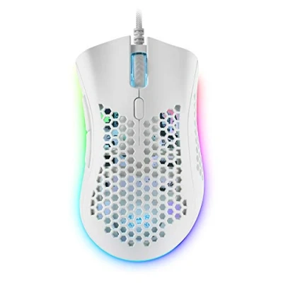 Imagen de Mars Gaming MMEX Blanco, Ratón RGB, 32K DPI, Cable Feather, Switches Ópticos