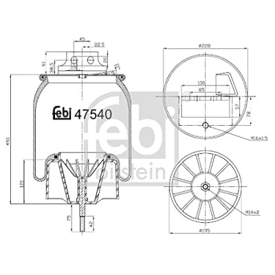 Imagen de FEBI BILSTEIN 47540 Fuelle, suspensión neumática