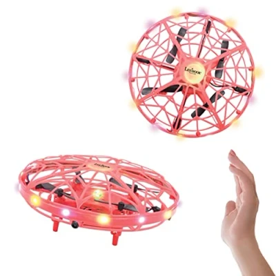 Imagen de Lexibook, Crosslander® UFO, Primer dron Recargable Iluminado con Control gestual, hasta 5km/h, Sensor de Movimiento, Mantenimiento altitud, Efectos luz, Interior o Exterior, Rojo, UFO01