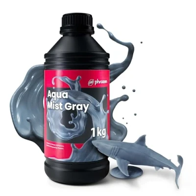 Imagen de Phrozen Aqua Mist Gray Standard Resina para LCD/DLP/SLA Impresoras 3D Curado Rápido, Baja Contracción Gris (1kg)