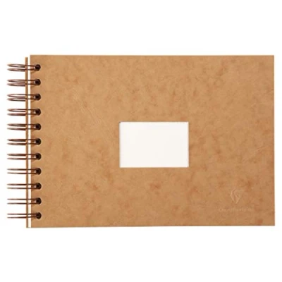 Imagen de Clairefontaine 96060 C Álbum de viaje doble espiral para acuarela DIN A5, color havanna 20 x cm