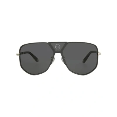 Imagen de Philipp Plein Spp009m Gafas, Shiny Paladio W/Matt Grey Parts, 61 para Hombre