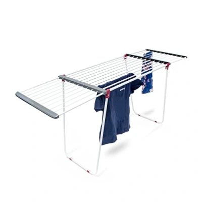 Imagen de Relaxdays stendino pieghevole leggero, in acciaio, 91 x 63 199 cm, stendibiancheria classico, 18 metri filo, nero