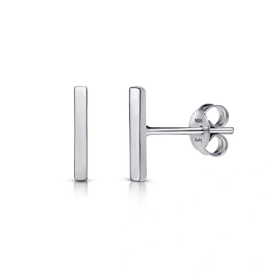 Imagen de Amberta Pendientes de Botón Minimalistas para Mujer en Plata Ley 925: Infinito Chapados Oro