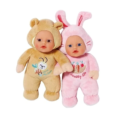 Imagen de BABY born Cutie para bebés 832301, Una Muñeca en dos estilos surtidos, de tela 30 cm, Totalmente lavable a mano, Adecuada recién nacidos