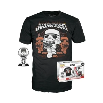Imagen de Funko Pop! &amp; tee: SW Stormtrooper Medium Star Wars Camiseta, Franela Ropa con Figura de Vinilo Coleccionable Idea Regalo Juguetes y Camiseta Manga Corta para Adultos Hombres