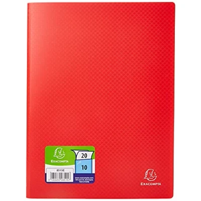 Imagen de Exacompta 8515E Carpeta de 10 fundas PVC, A4, color rojo