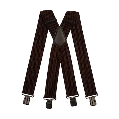 Imagen de Olata Tirantes de Hombre Extra Anchos En X con Tela Gruesa 5 cm. Gris (Clips Plata)