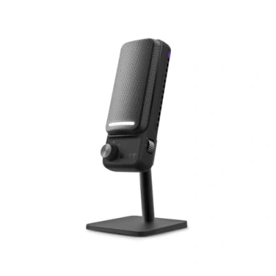 Imagen de NZXT Capsule Elite Micrófono de Condensador USB prémium para Gaming, Streaming, podcasting y grabación Sonido Estudio Diseño multiposición Software DTS Iluminación RGB Negro