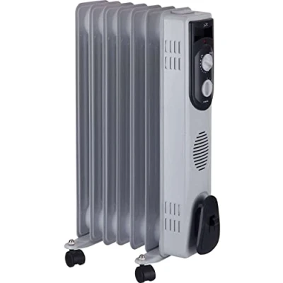 Imagen de JATA R107 Radiador de Aceite con 7 Módulos, 1500 W, 3 Potencias Calor, Termostato Regulable, Ruedas Giratorias