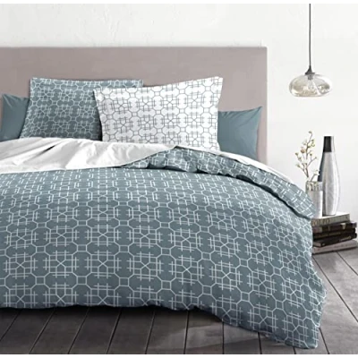 Imagen de Home Linge Passion Funda nórdica 3 Piezas 100% algodón 57 Hilos 2 Personas 240x260 cm MILONGA Azul