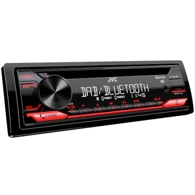 Imagen de JVC KD DB622BT Radio de Coche CD con Dab+ y Kit Manos Libres Bluetooth (procesador Sonido, USB, AUX In, Spotify Control, 4 x 50 vatios, iluminación botón Rojo, sin Antena)