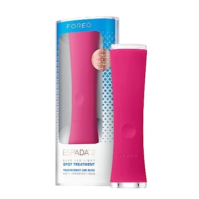 Imagen de FOREO ESPADA 2 Terapia de luz LED, Dispositivo para Tratamiento antiacné, Silicona grado médico, cicatrices, Quitar puntos negros y espinillas, Aprobado por la FDA, Fuchsia