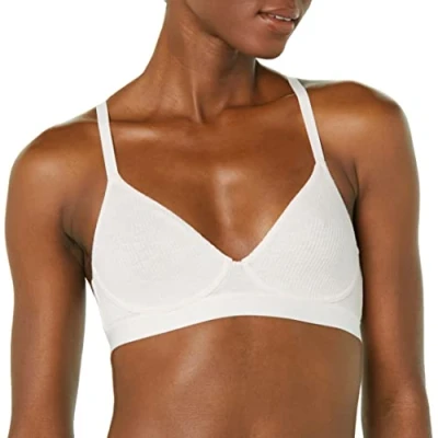 Imagen de Amazon Essentials Bralette sin Forro en Punto Acanalado Mujer, Rosa Pálido, 42