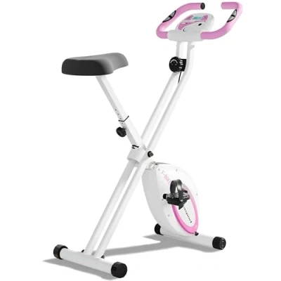 Imagen de Ultrasport F Bike, Entrenador bicicleta, Bicicleta fitness Ordenador entrenamiento LCD, plegable, Máx. del usuario 110 kg, medición pulso, 8 niveles resistencia, rueda ajuste, Rosa