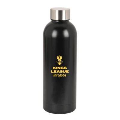 Imagen de Safta KINGS LEAGUE Botella Termo, de Agua, Acero Inoxidable, Doble Aislamiento, 6h Bebida Caliente y 12h Fría, 500 ml, Color Negro