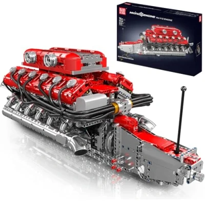 Imagen de Mould King 10169 V12 Kit de construcción motor Construye tu propio juguete V12, réplica bloques modelos coche, proyecto STEM DIY para niños y niñas