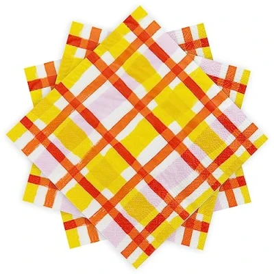 Imagen de servilletas con patrón de guinga, papel coloridas, vajilla desechable para Pascua, cumpleaños, picnic, verano, decoupage, paquete 20 unidades, GINGNAPKINS