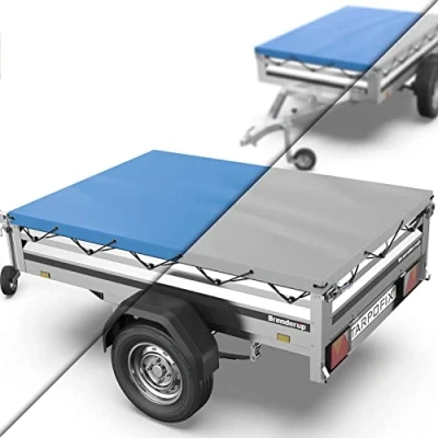 Imagen de Tarpofix® Lona para remolque plana 212 x 123 7,5 cm incl. cuerda de con bordes reforzados, PVC Cubierta ideal varios modelos remolques automóviles 750kg