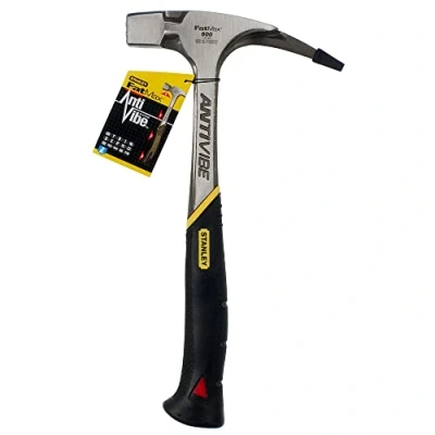 Imagen de STANLEY FATMAX Martillo Latthammer Antivibe, extractor de clavos carpintero, acero forjado, sistema antivibración, mango Dynagrip, cabeza golpeo cuadrada plana, peso 600g, 1 51 937