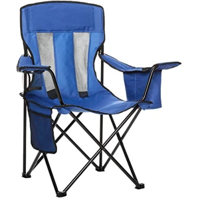 Imagen de Amazon Basics Silla de camping con enfriador, Azul (Malla), Normal