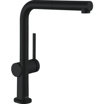 Imagen de hansgrohe Talis M54 grifo de cocina con ducha extraíble, caja del flexo (sBox), mezclador monomando 270 mm, fregadero caño giratorio, negro mate, 72809670