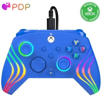 Imagen de PDP Xbox Afterglow Wave Wired Controller Blue
