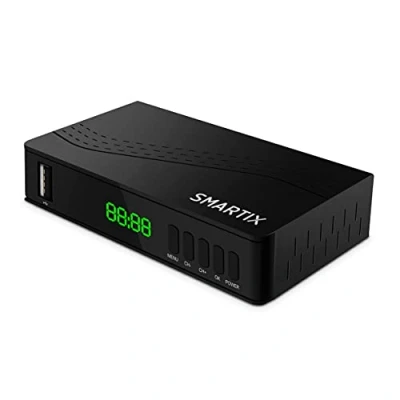 Imagen de Atlantis SMARTIX DH17 Decodificador Digital Terrestre DVB T2 HEVC H.265 mpeg2/mpeg4 H264 Media Player Puerto USB. HDMI y SCART Mando a Distancia Learning, Main 10, Negro