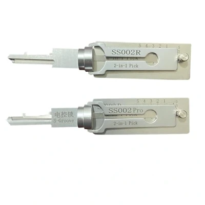Imagen de 2 piezas SS002 SS002R Herramienta de ganzúas y decodificador para cerradura puerta S Groove, herramientas profesionales cerrajero, abridor rápido
